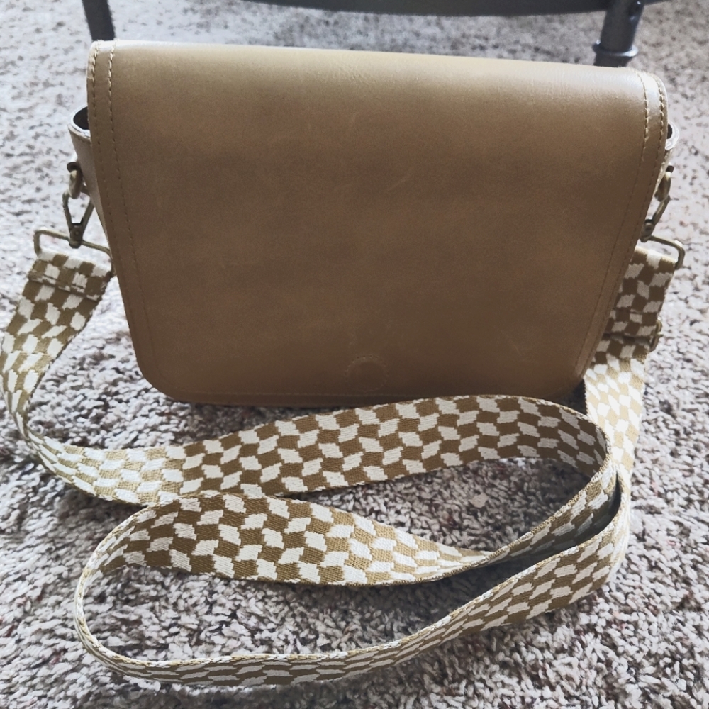 Madewell The Transport Flap Shoulder Bag - mustard like color with two straps